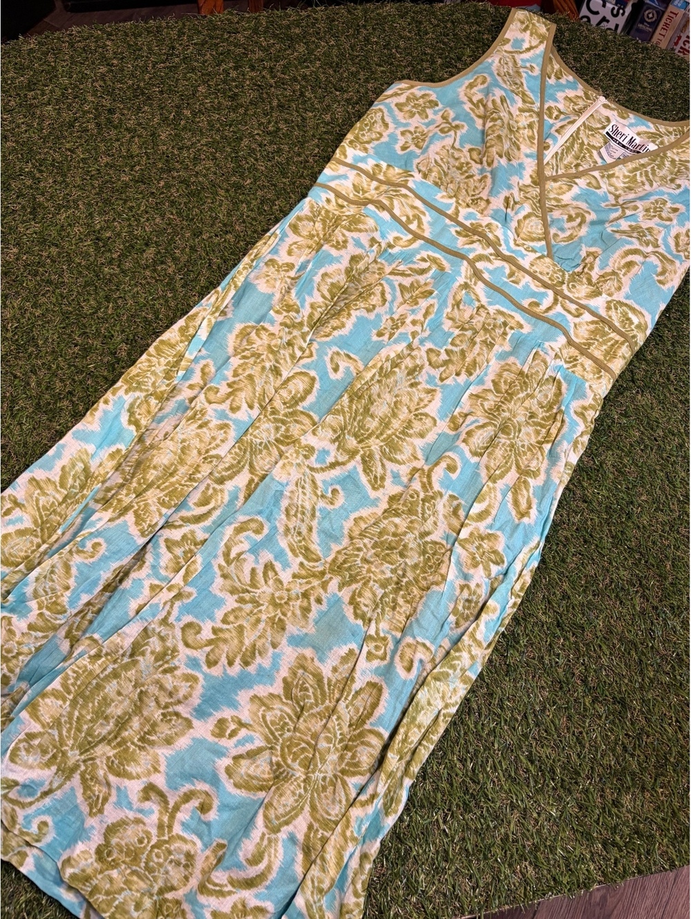 Sheri Martin Vintage Floral Midi Dress Cotton Blend Size 8